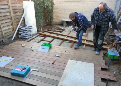 Houten Terras dicht leggen